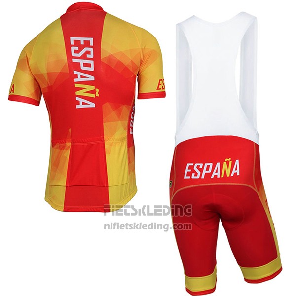 2017 Fietskleding Spanje Geel en Rood Korte Mouwen en Koersbroek